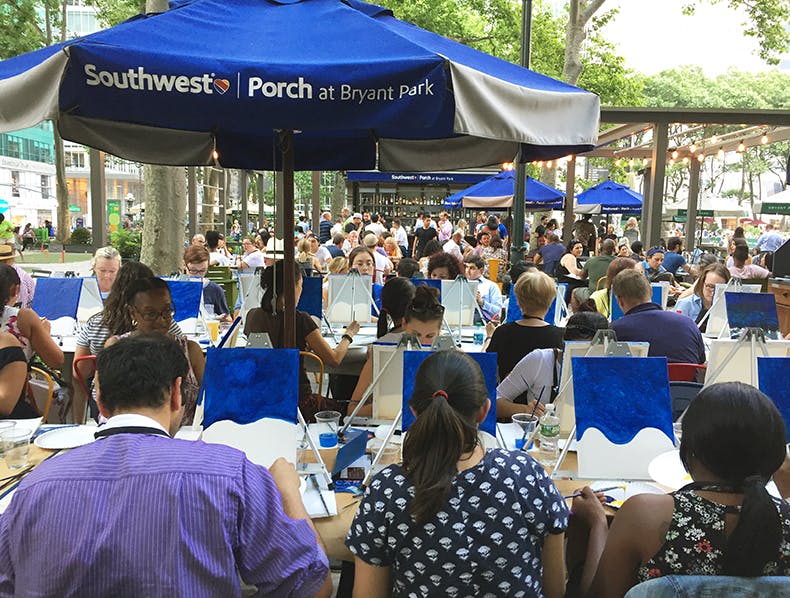 Bryant Park + La Pittura= FREE Painting Class